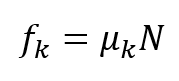 رابطه نیروی اصطکاک جنبشی (kinetic) یا نیروی اصطکاک لغزشی (sliding)