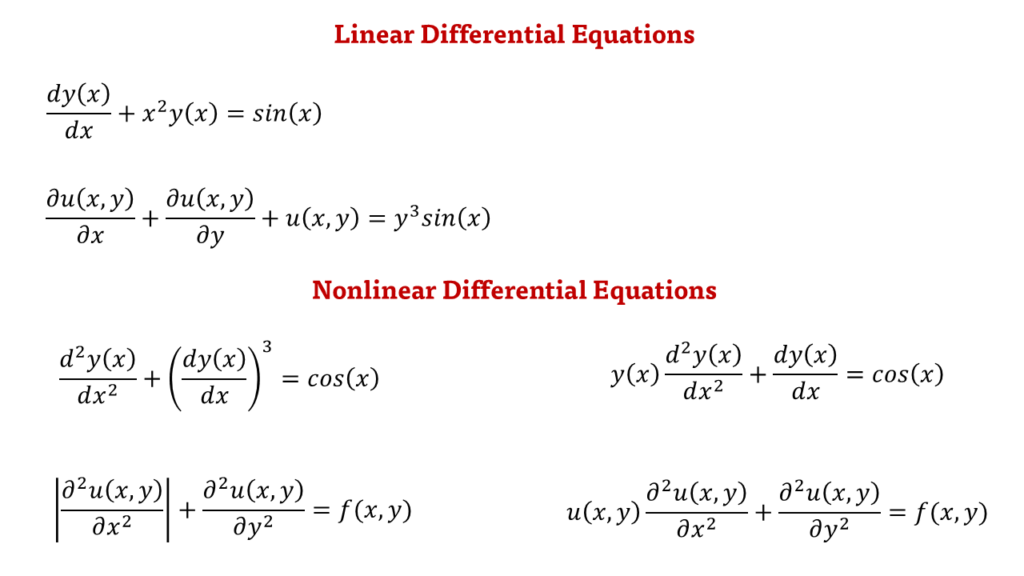 معادلات دیفرانسیل خطی (Linear) و غیرخطی (Nonlinear)